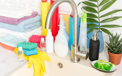 Productos para limpiar zonas críticas en un baño